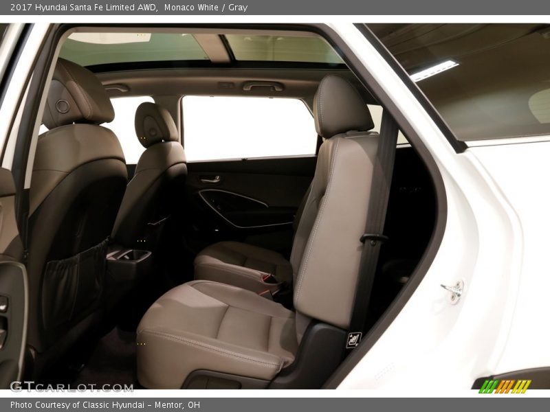 Monaco White / Gray 2017 Hyundai Santa Fe Limited AWD
