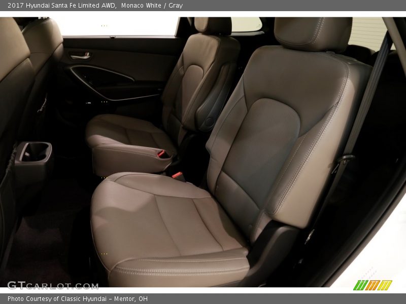 Monaco White / Gray 2017 Hyundai Santa Fe Limited AWD