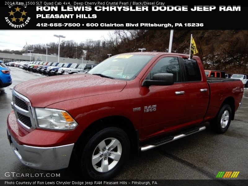 Deep Cherry Red Crystal Pearl / Black/Diesel Gray 2014 Ram 1500 SLT Quad Cab 4x4