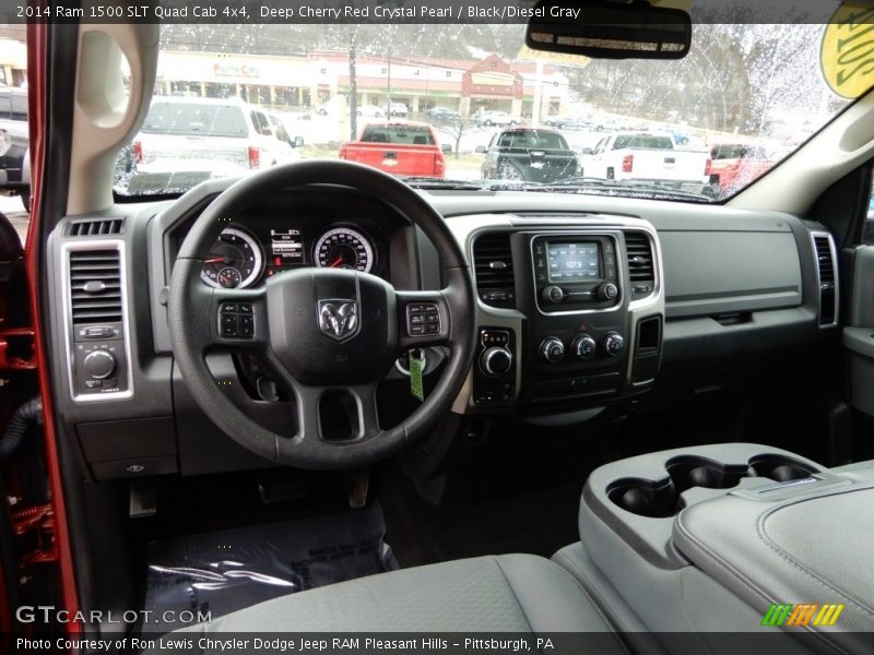 Deep Cherry Red Crystal Pearl / Black/Diesel Gray 2014 Ram 1500 SLT Quad Cab 4x4