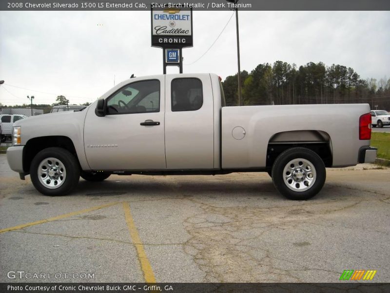 Silver Birch Metallic / Dark Titanium 2008 Chevrolet Silverado 1500 LS Extended Cab