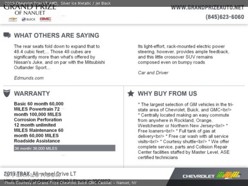 Silver Ice Metallic / Jet Black 2019 Chevrolet Trax LT AWD