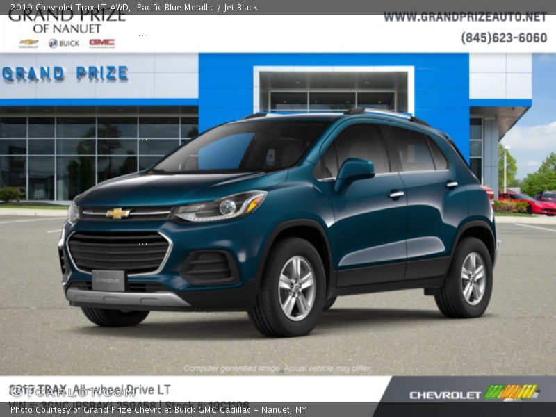 Pacific Blue Metallic / Jet Black 2019 Chevrolet Trax LT AWD