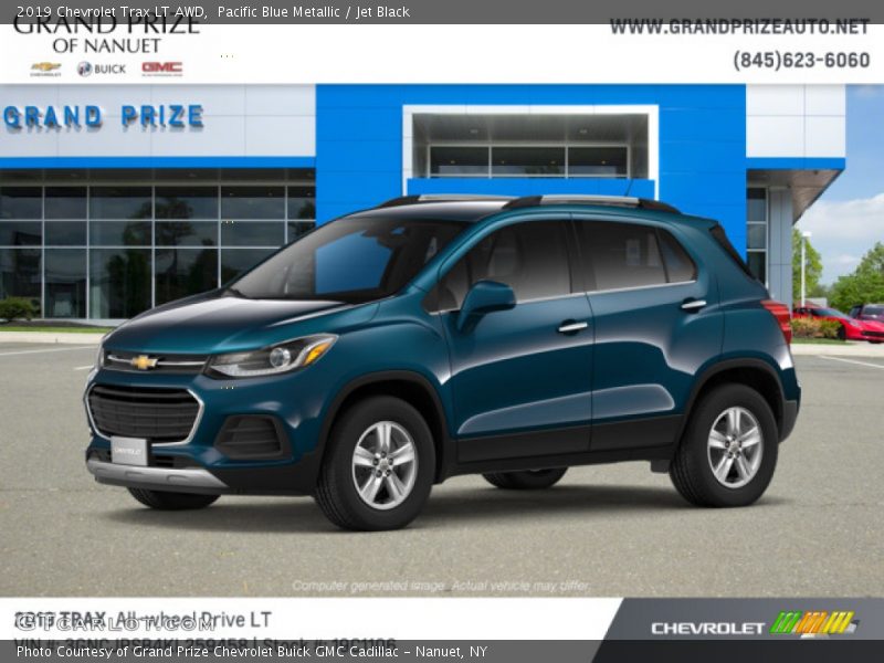 Pacific Blue Metallic / Jet Black 2019 Chevrolet Trax LT AWD