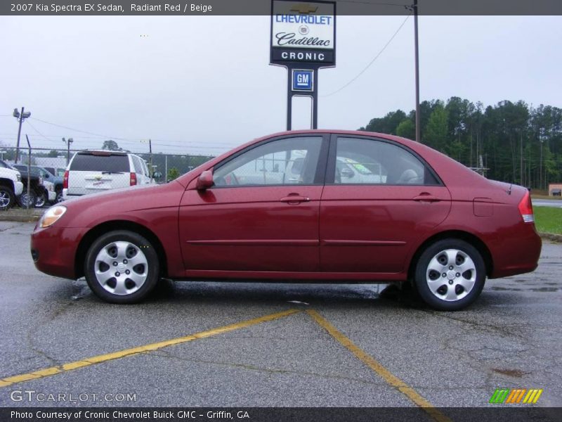 Radiant Red / Beige 2007 Kia Spectra EX Sedan