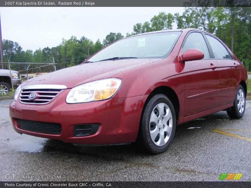 Radiant Red / Beige 2007 Kia Spectra EX Sedan