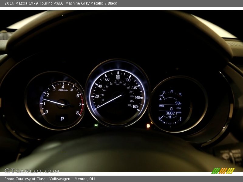 Machine Gray Metallic / Black 2016 Mazda CX-9 Touring AWD