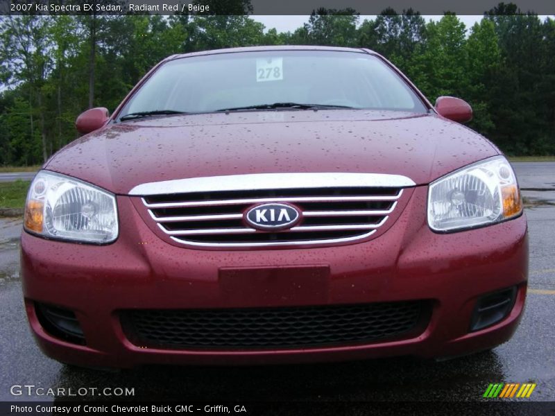 Radiant Red / Beige 2007 Kia Spectra EX Sedan