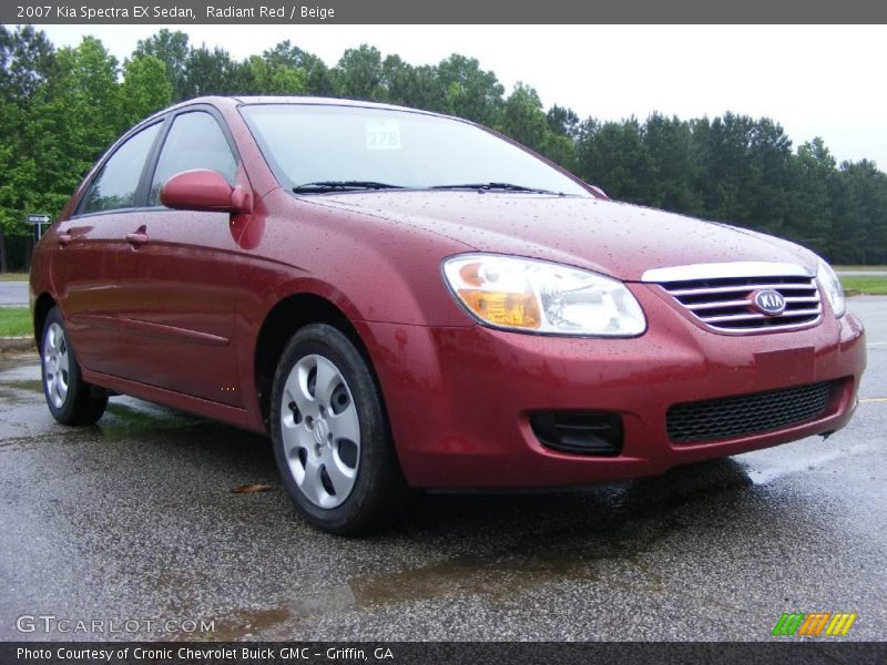Radiant Red / Beige 2007 Kia Spectra EX Sedan