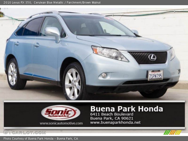 Cerulean Blue Metallic / Parchment/Brown Walnut 2010 Lexus RX 350