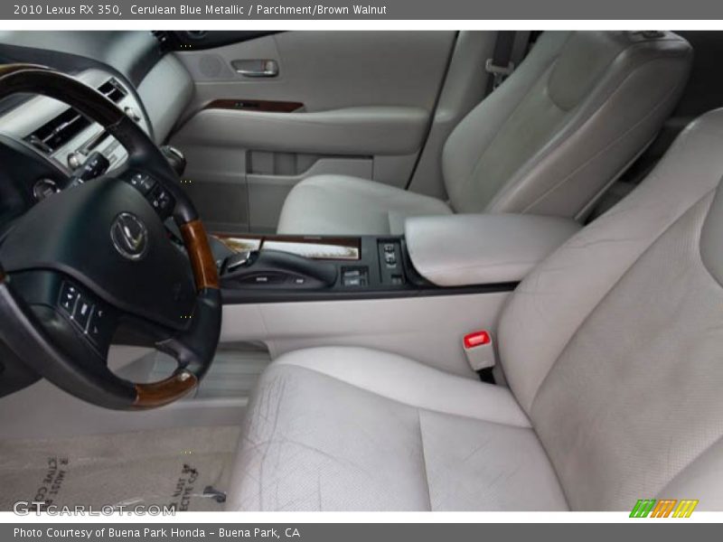 Cerulean Blue Metallic / Parchment/Brown Walnut 2010 Lexus RX 350