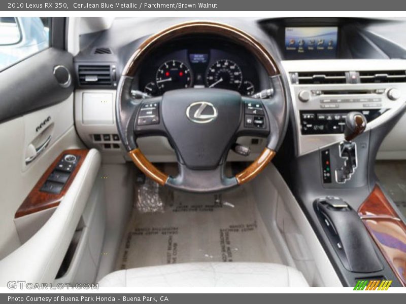 Cerulean Blue Metallic / Parchment/Brown Walnut 2010 Lexus RX 350