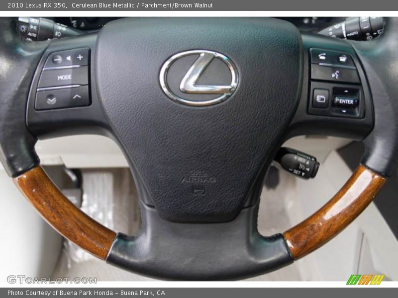 Cerulean Blue Metallic / Parchment/Brown Walnut 2010 Lexus RX 350
