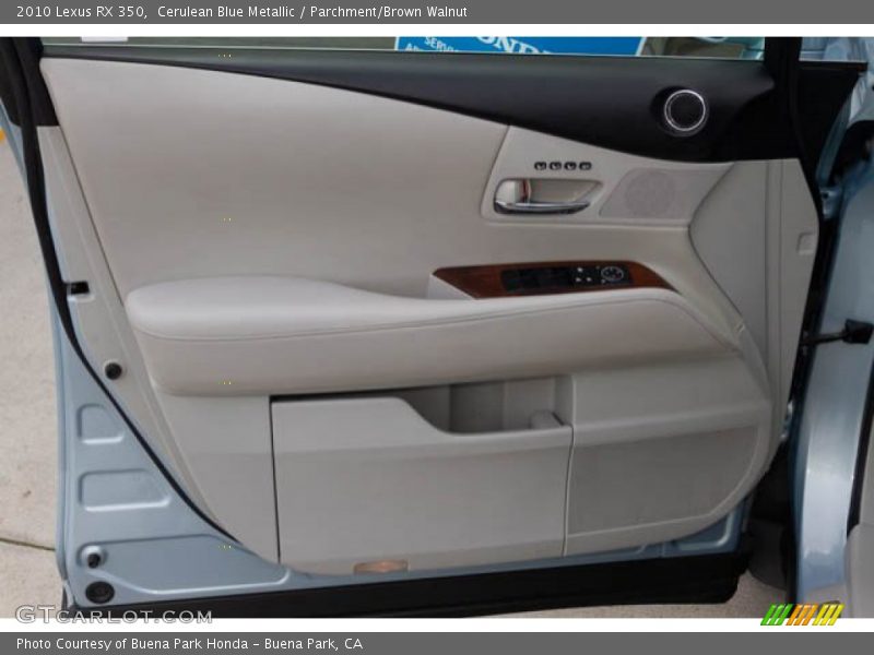 Cerulean Blue Metallic / Parchment/Brown Walnut 2010 Lexus RX 350