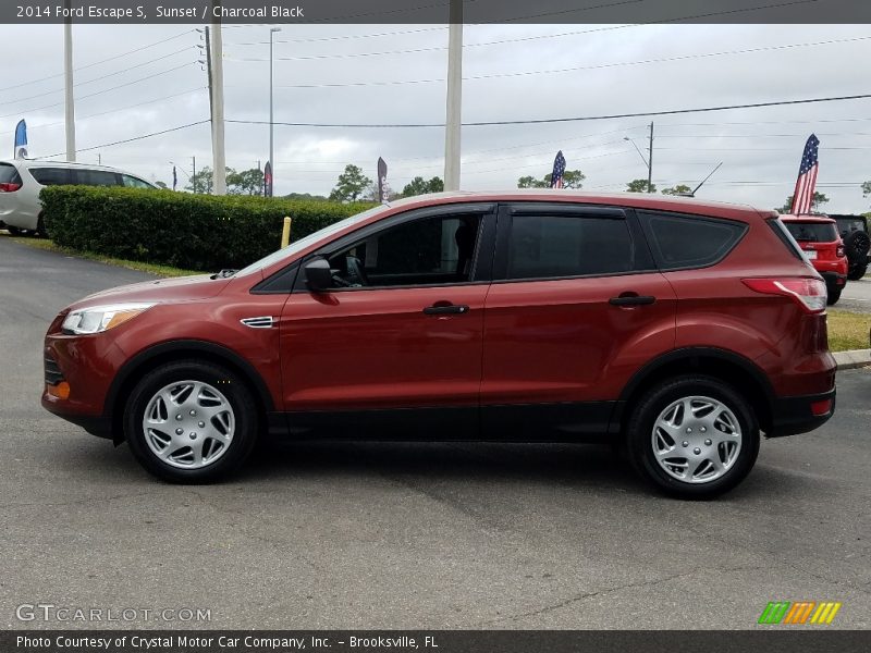 Sunset / Charcoal Black 2014 Ford Escape S
