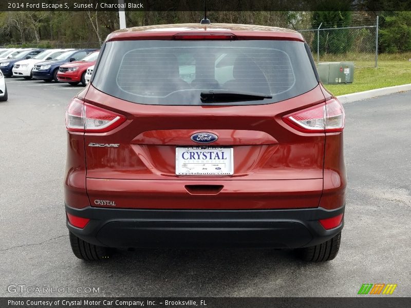 Sunset / Charcoal Black 2014 Ford Escape S