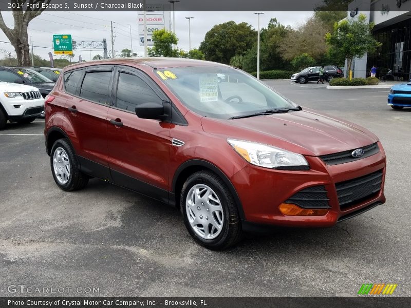 Sunset / Charcoal Black 2014 Ford Escape S