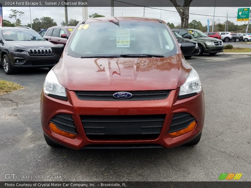 Sunset / Charcoal Black 2014 Ford Escape S