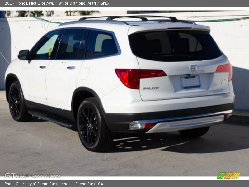 White Diamond Pearl / Gray 2017 Honda Pilot Elite AWD