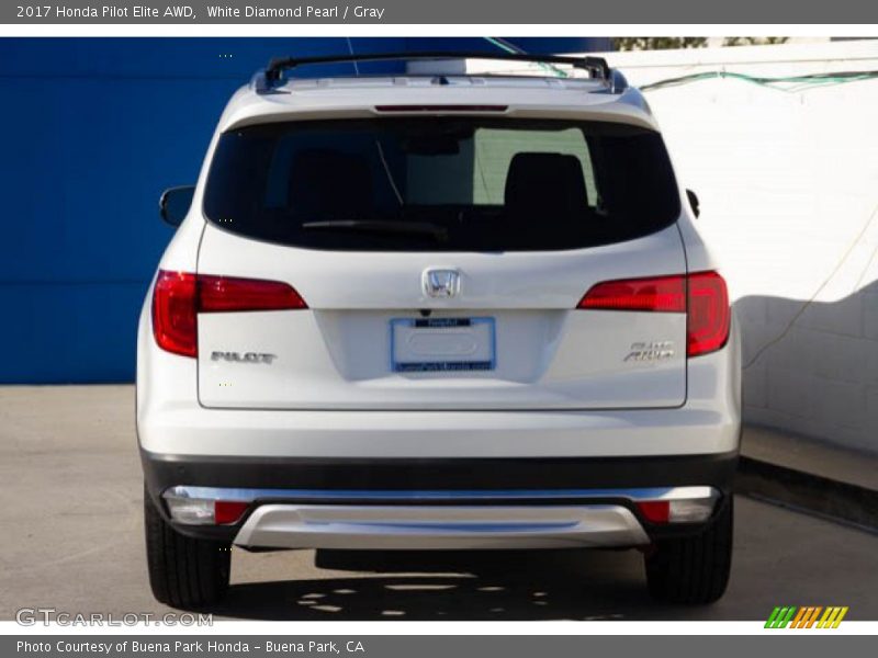 White Diamond Pearl / Gray 2017 Honda Pilot Elite AWD