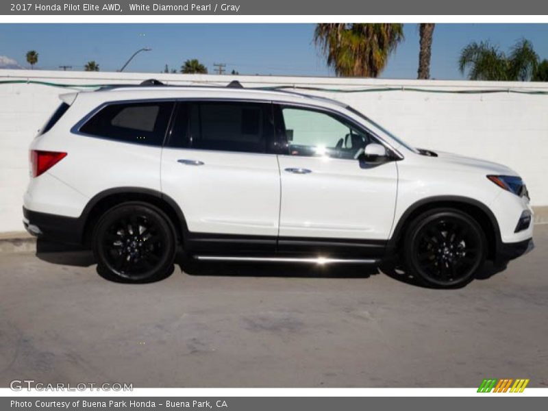 White Diamond Pearl / Gray 2017 Honda Pilot Elite AWD