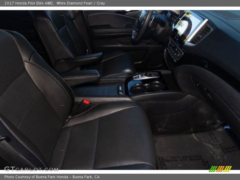 White Diamond Pearl / Gray 2017 Honda Pilot Elite AWD