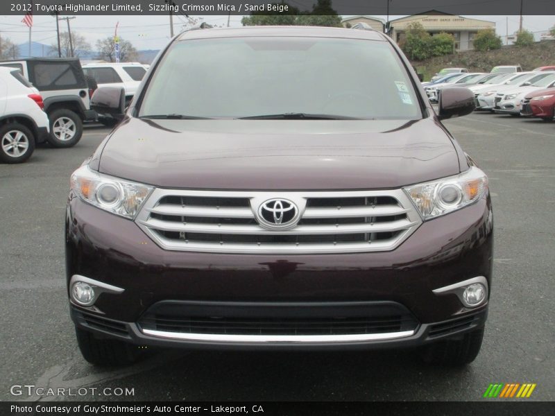 Sizzling Crimson Mica / Sand Beige 2012 Toyota Highlander Limited