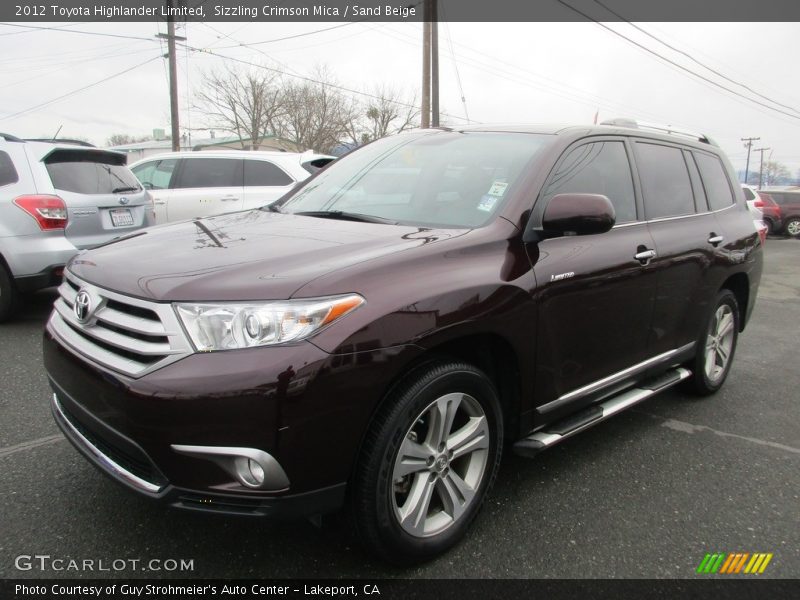Sizzling Crimson Mica / Sand Beige 2012 Toyota Highlander Limited