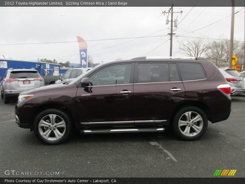 Sizzling Crimson Mica / Sand Beige 2012 Toyota Highlander Limited