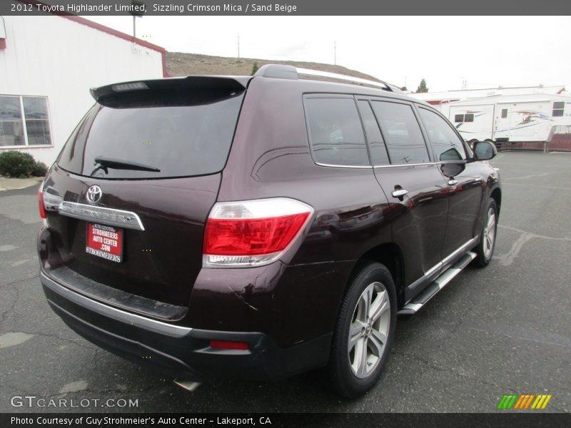 Sizzling Crimson Mica / Sand Beige 2012 Toyota Highlander Limited