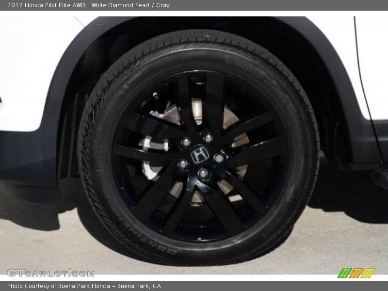 White Diamond Pearl / Gray 2017 Honda Pilot Elite AWD