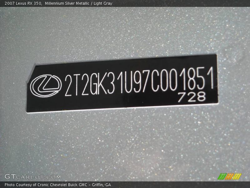 Millennium Silver Metallic / Light Gray 2007 Lexus RX 350
