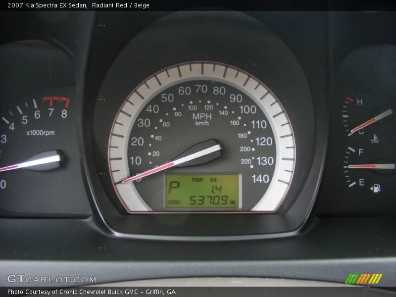 Radiant Red / Beige 2007 Kia Spectra EX Sedan