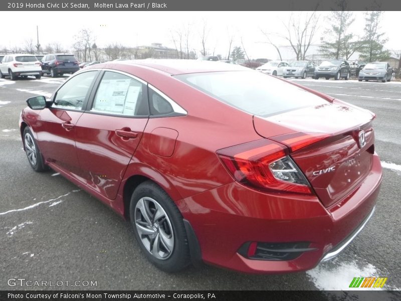 Molten Lava Pearl / Black 2019 Honda Civic LX Sedan