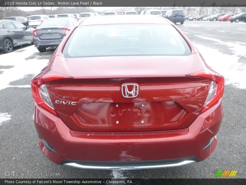 Molten Lava Pearl / Black 2019 Honda Civic LX Sedan