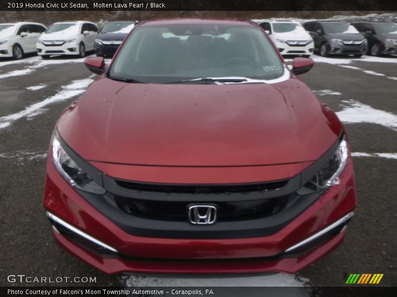 Molten Lava Pearl / Black 2019 Honda Civic LX Sedan