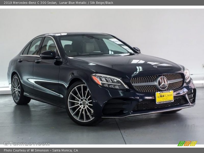 Lunar Blue Metallic / Silk Beige/Black 2019 Mercedes-Benz C 300 Sedan