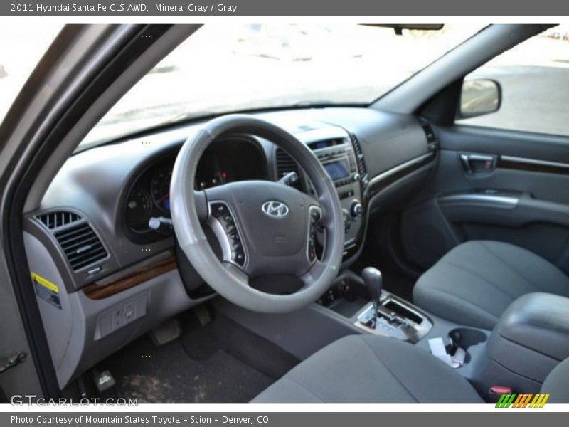 Mineral Gray / Gray 2011 Hyundai Santa Fe GLS AWD