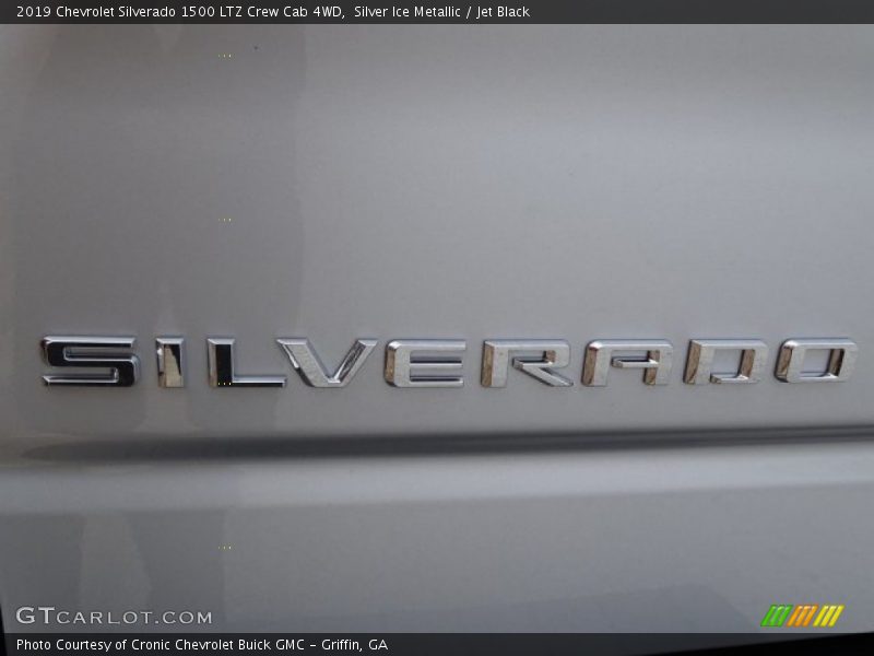 Silver Ice Metallic / Jet Black 2019 Chevrolet Silverado 1500 LTZ Crew Cab 4WD