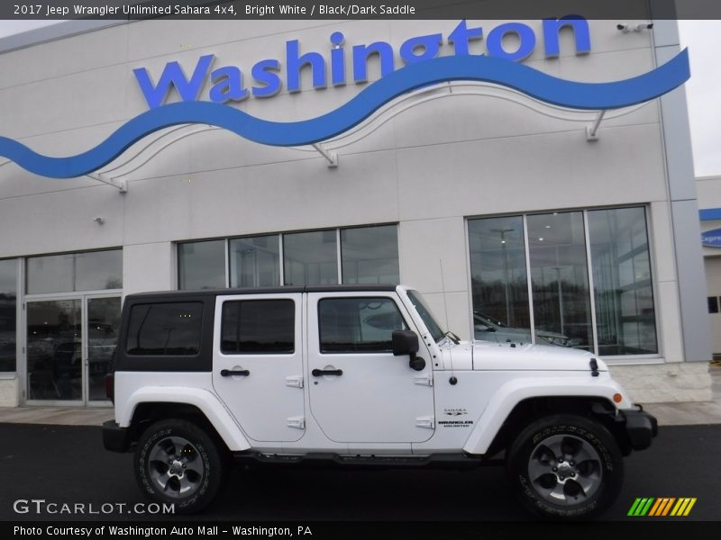 Bright White / Black/Dark Saddle 2017 Jeep Wrangler Unlimited Sahara 4x4