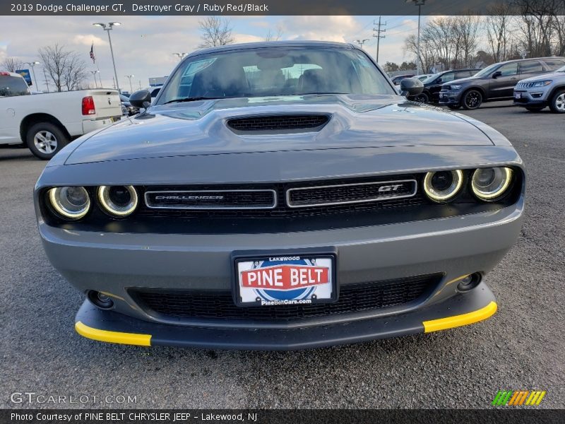 Destroyer Gray / Ruby Red/Black 2019 Dodge Challenger GT