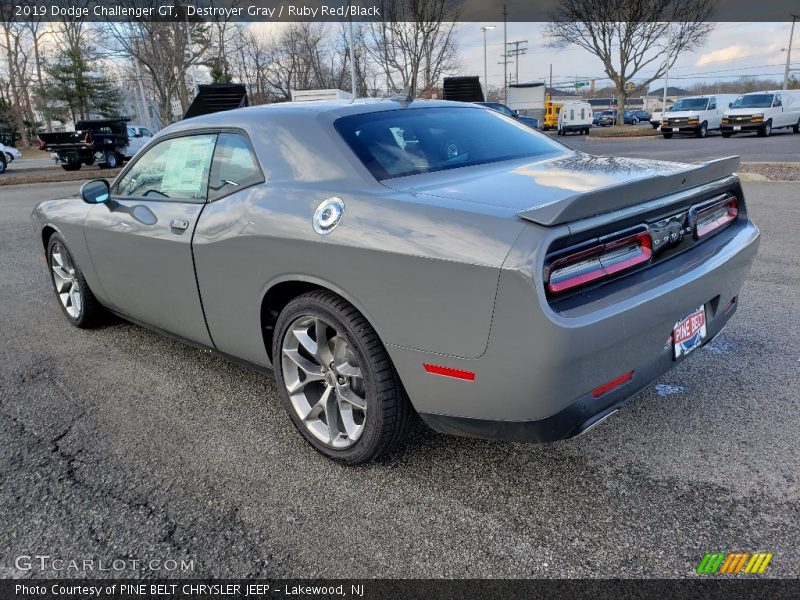 Destroyer Gray / Ruby Red/Black 2019 Dodge Challenger GT