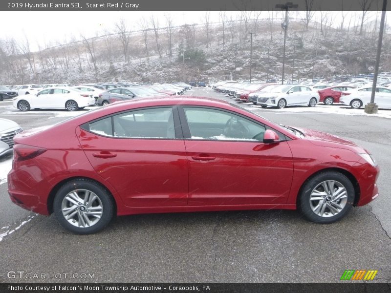 Scarlet Red / Gray 2019 Hyundai Elantra SEL