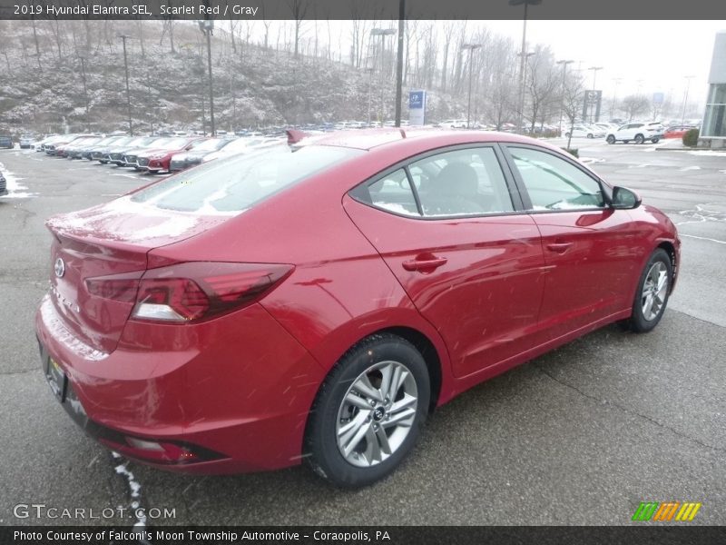 Scarlet Red / Gray 2019 Hyundai Elantra SEL