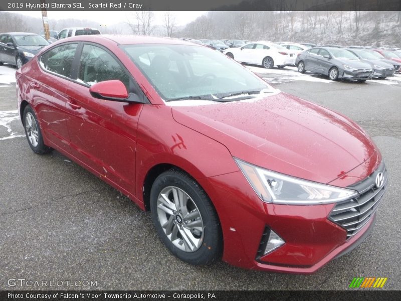 Scarlet Red / Gray 2019 Hyundai Elantra SEL