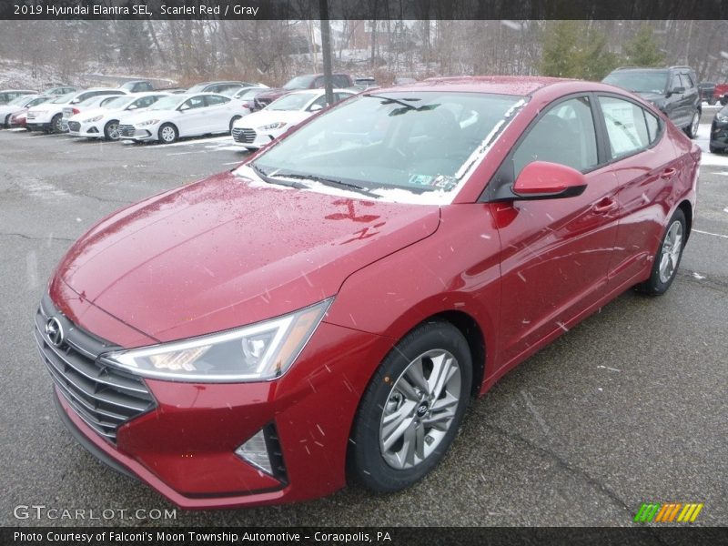 Scarlet Red / Gray 2019 Hyundai Elantra SEL