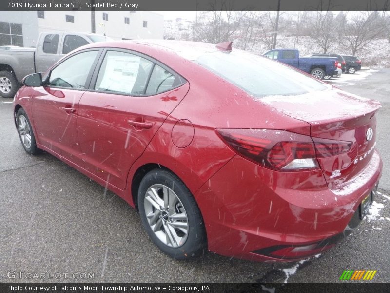 Scarlet Red / Gray 2019 Hyundai Elantra SEL