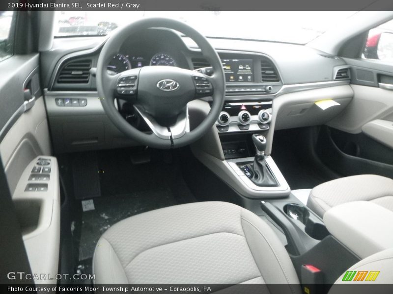 Scarlet Red / Gray 2019 Hyundai Elantra SEL