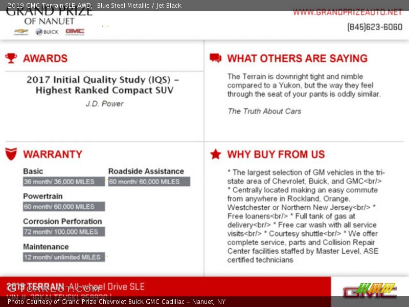 Blue Steel Metallic / Jet Black 2019 GMC Terrain SLE AWD