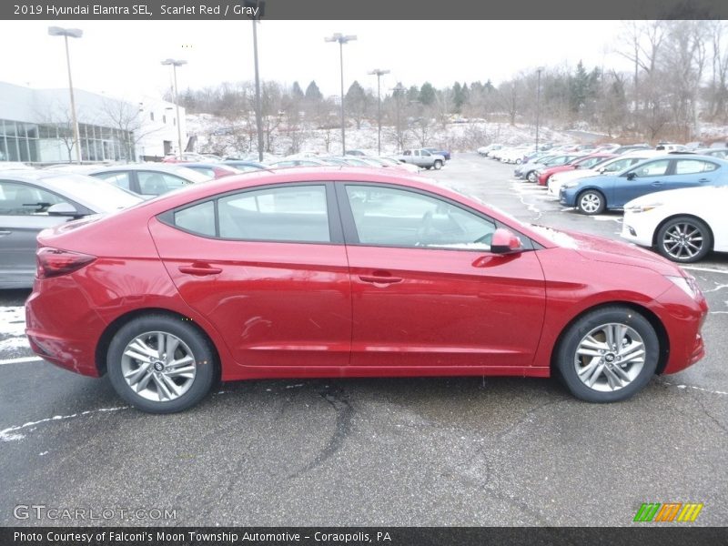 Scarlet Red / Gray 2019 Hyundai Elantra SEL